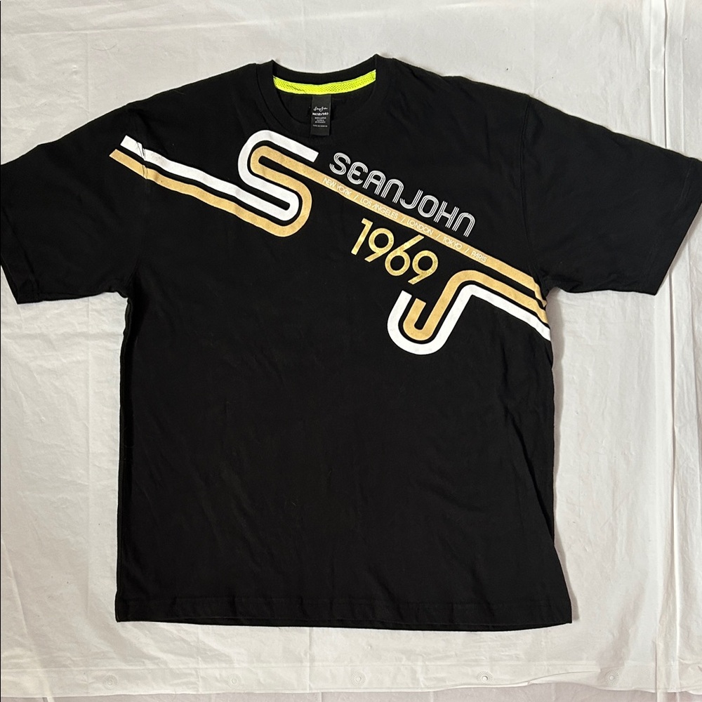 Sean John Black and Gold 1969 Tee